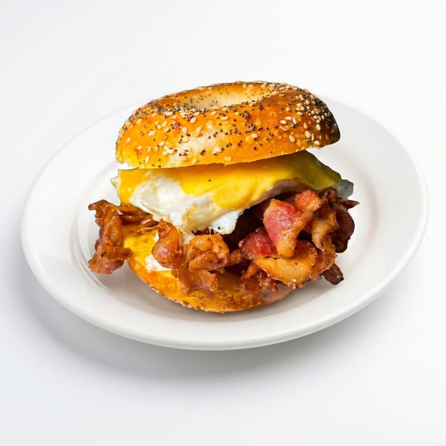 Bacon, Eggs, and Cheese Sandwich.